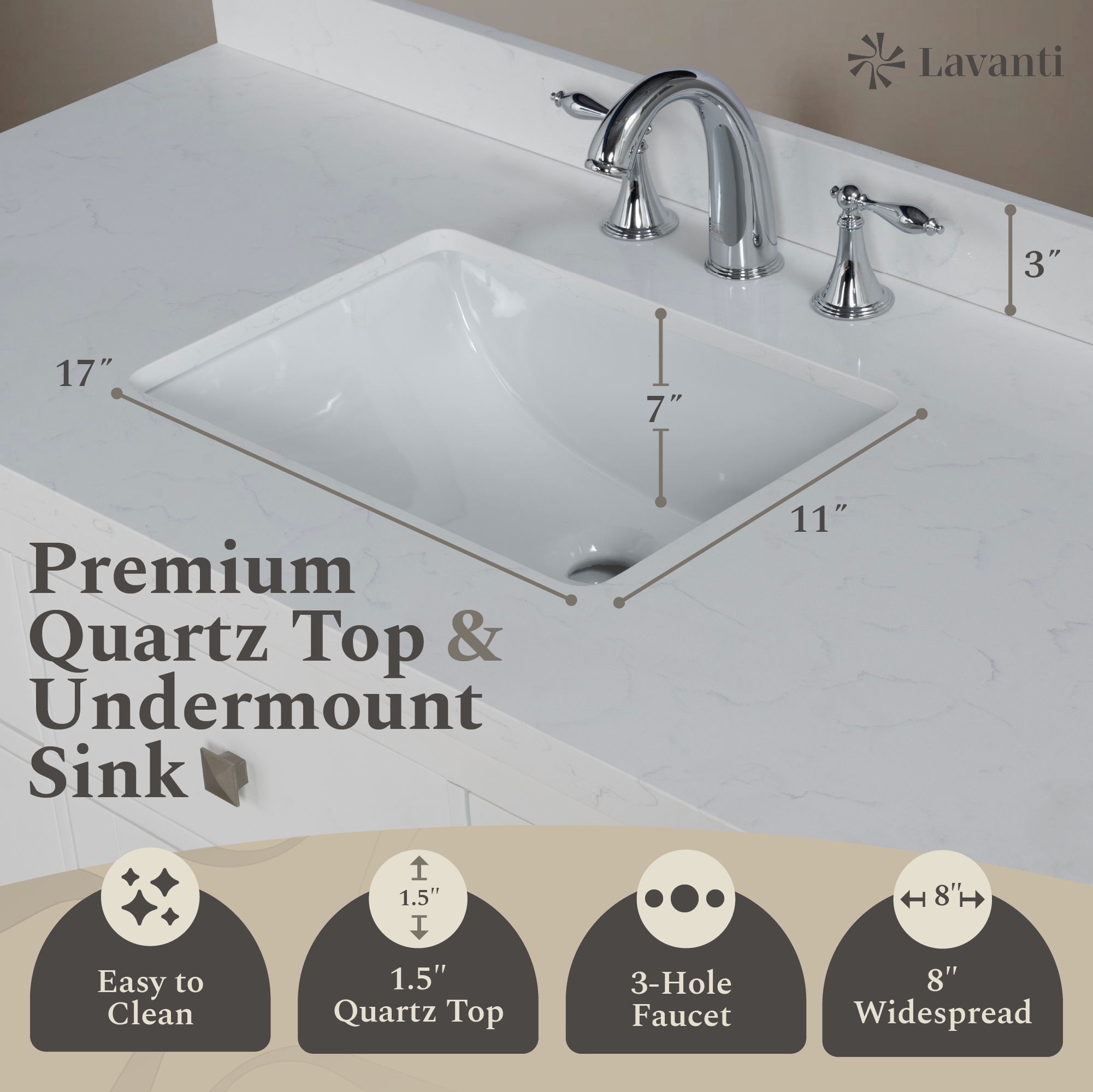 Lavanti Oakford - White 48x18"