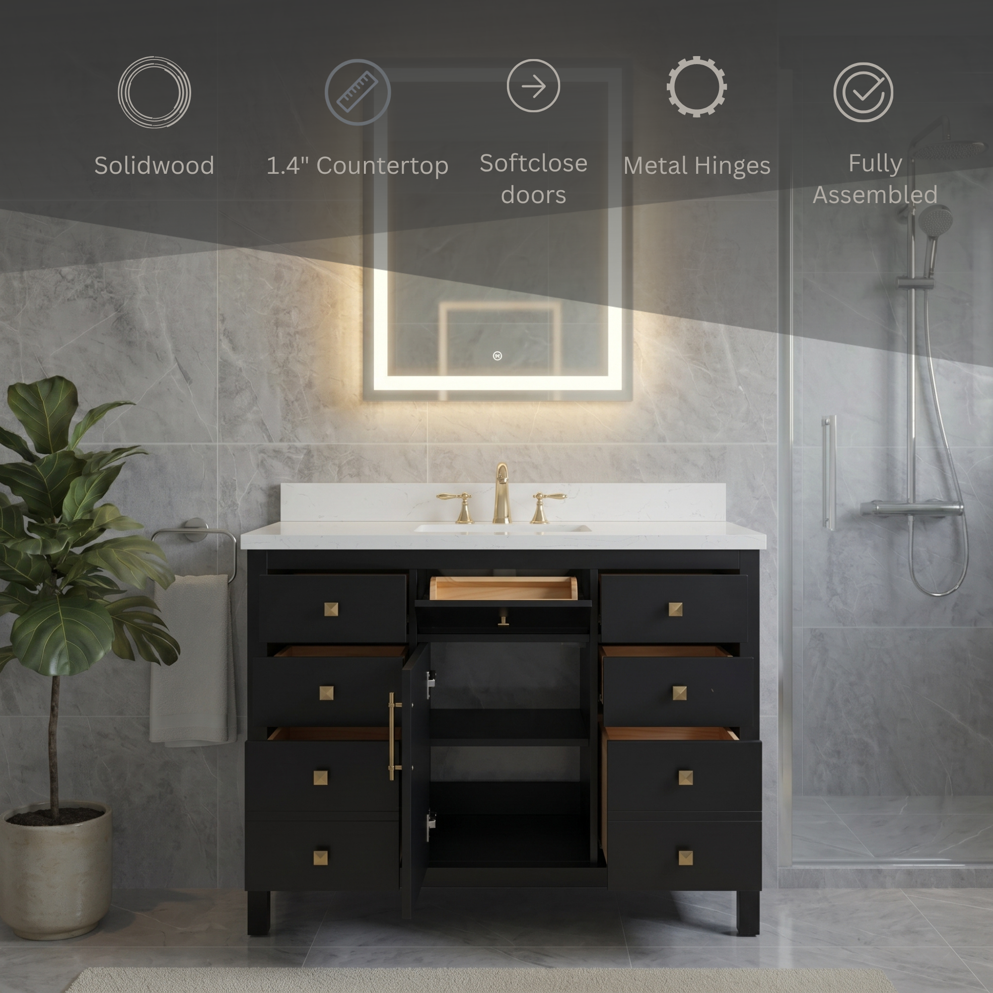 Lavanti Oakford - Black 48"