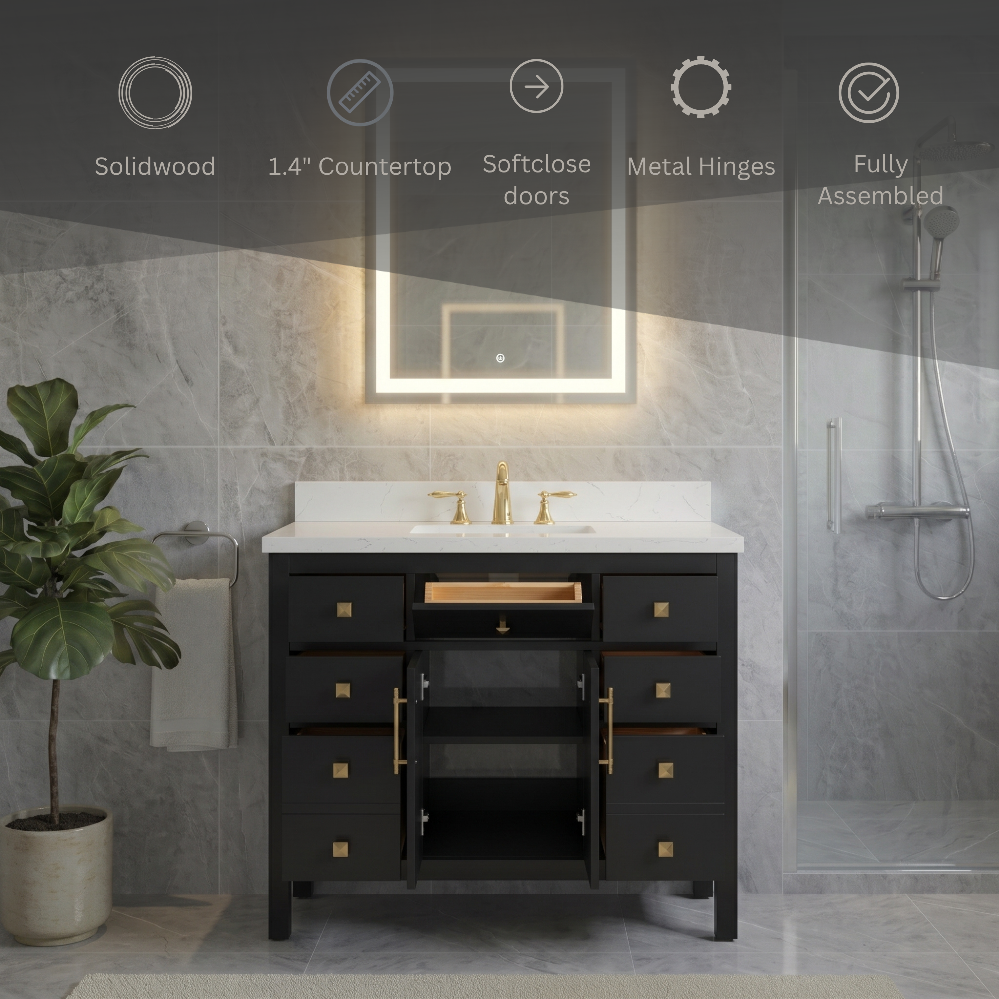 Lavanti Oakford - Black 42"