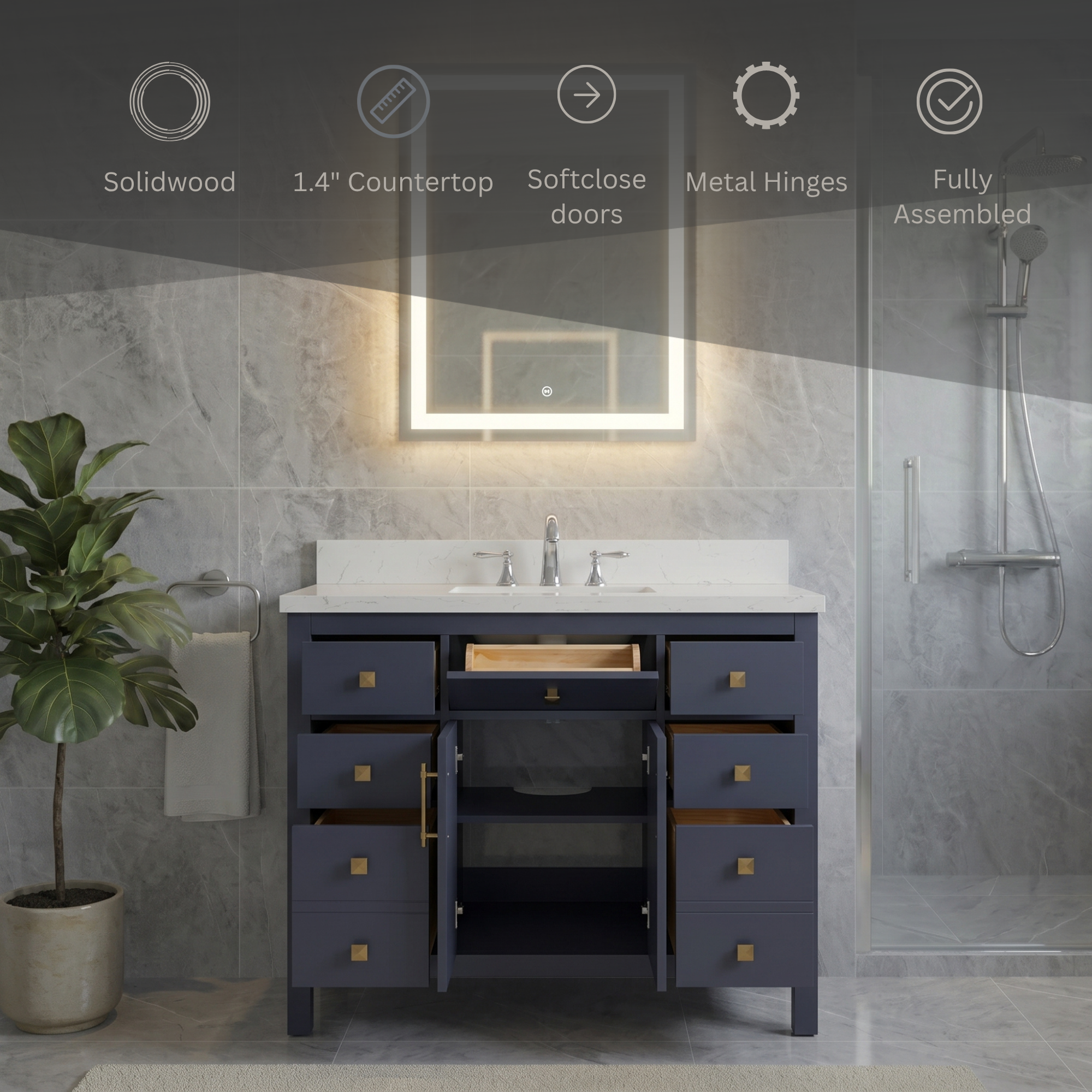 Lavanti Oakford - Navy Blue 48"