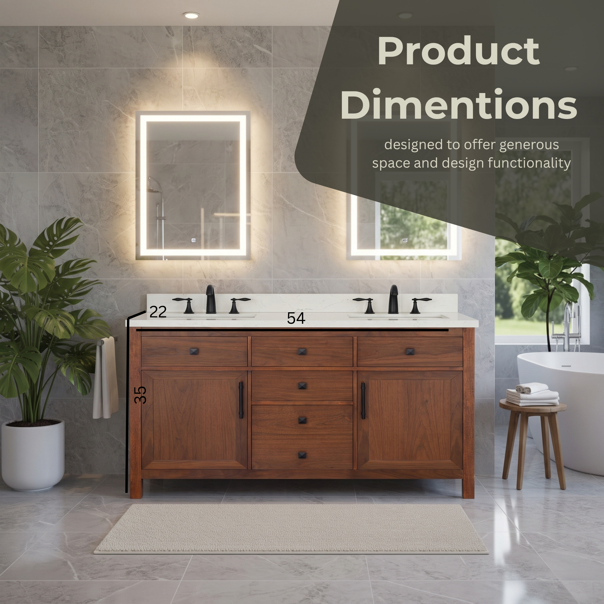 Lavanti Oakford - Walnut 54"