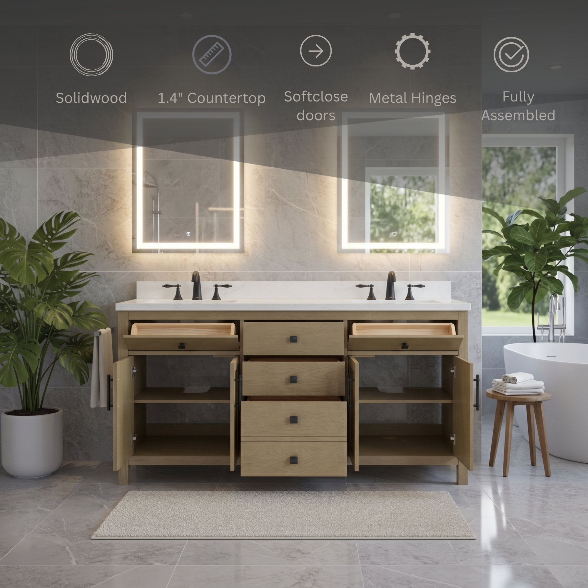 Lavanti Oakford - Oak 66"