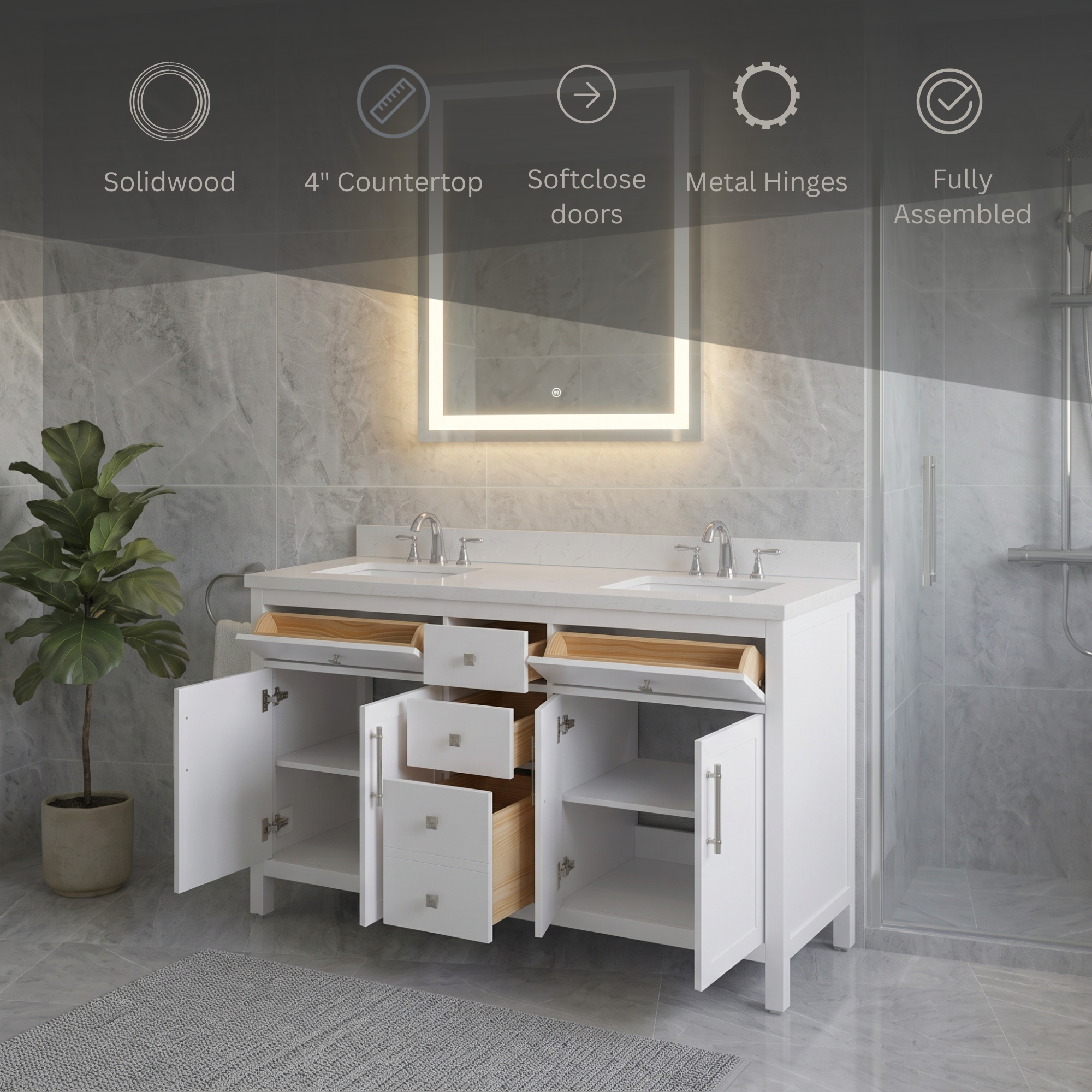 Lavanti Oakford - White 60"