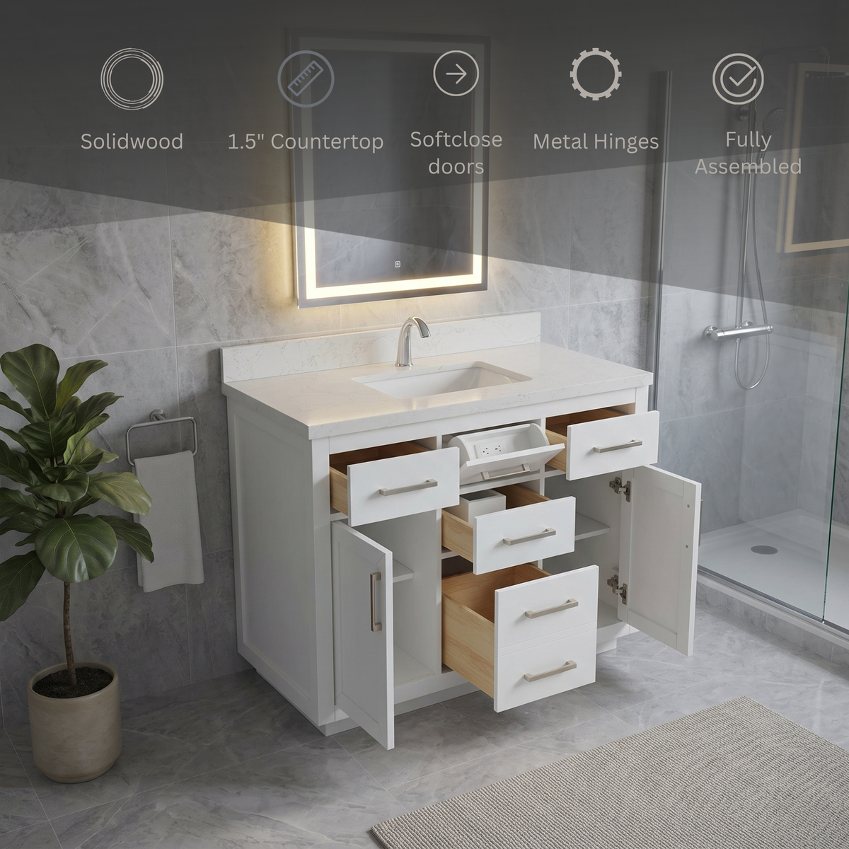 Lavanti Aberio - White 42x18"