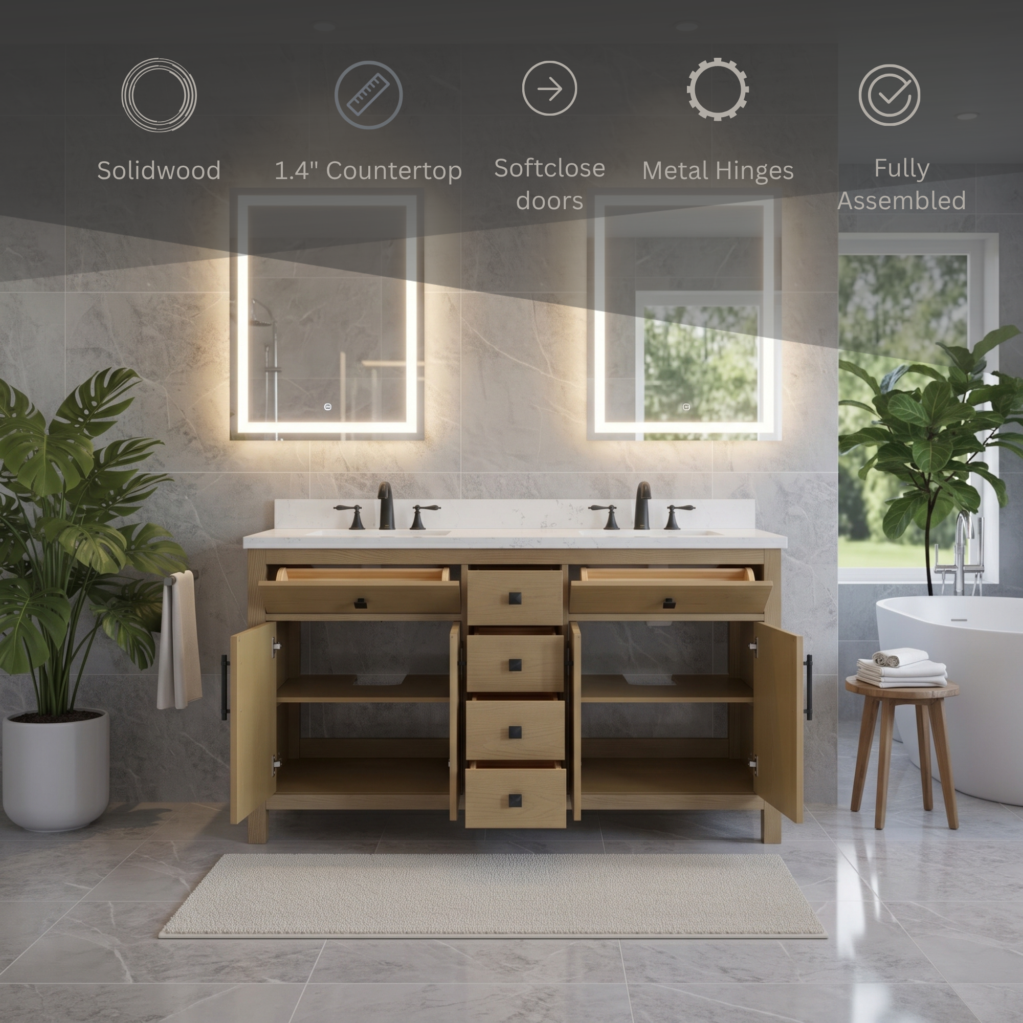 Lavanti Oakford - Oak 60"
