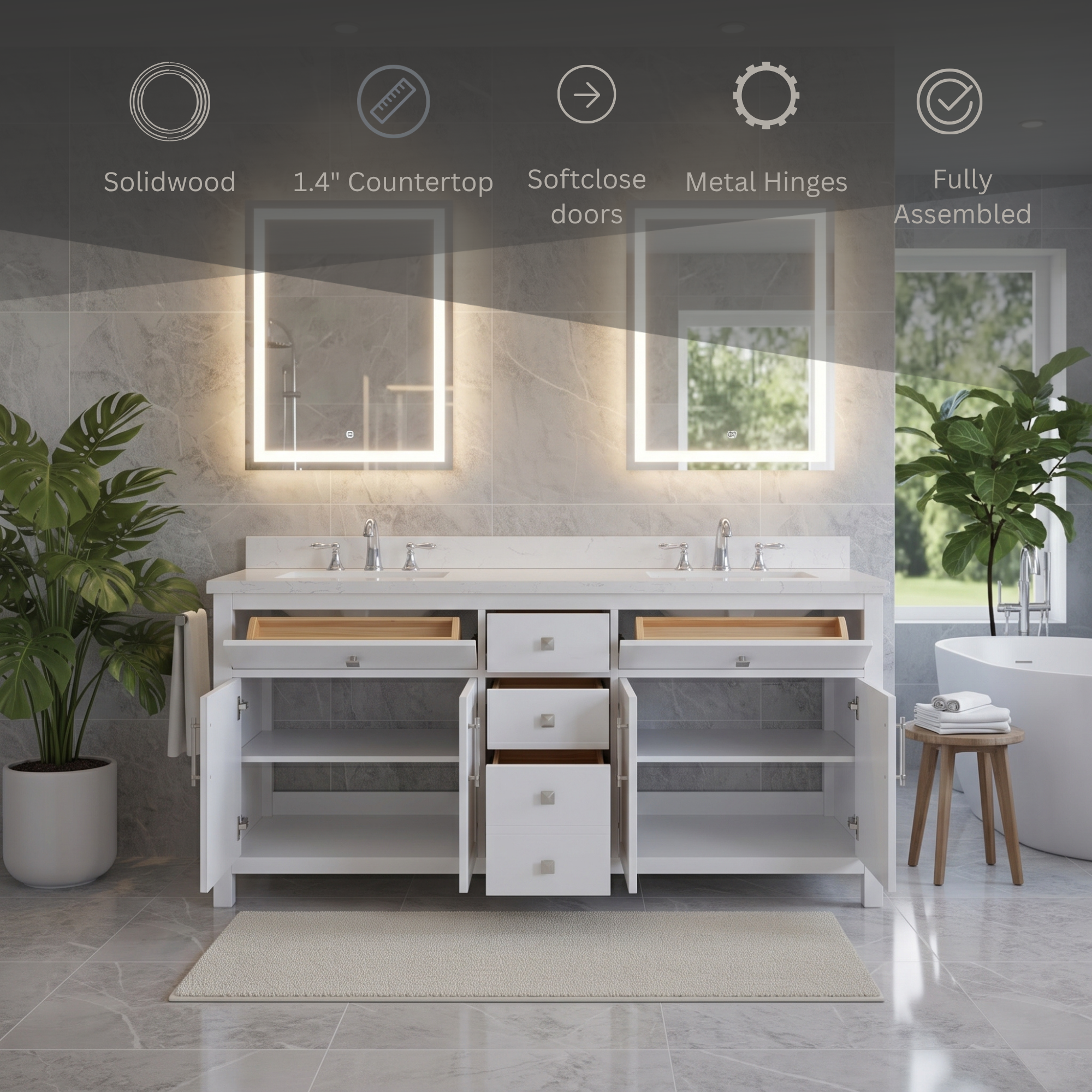 Lavanti Oakford - White 60"