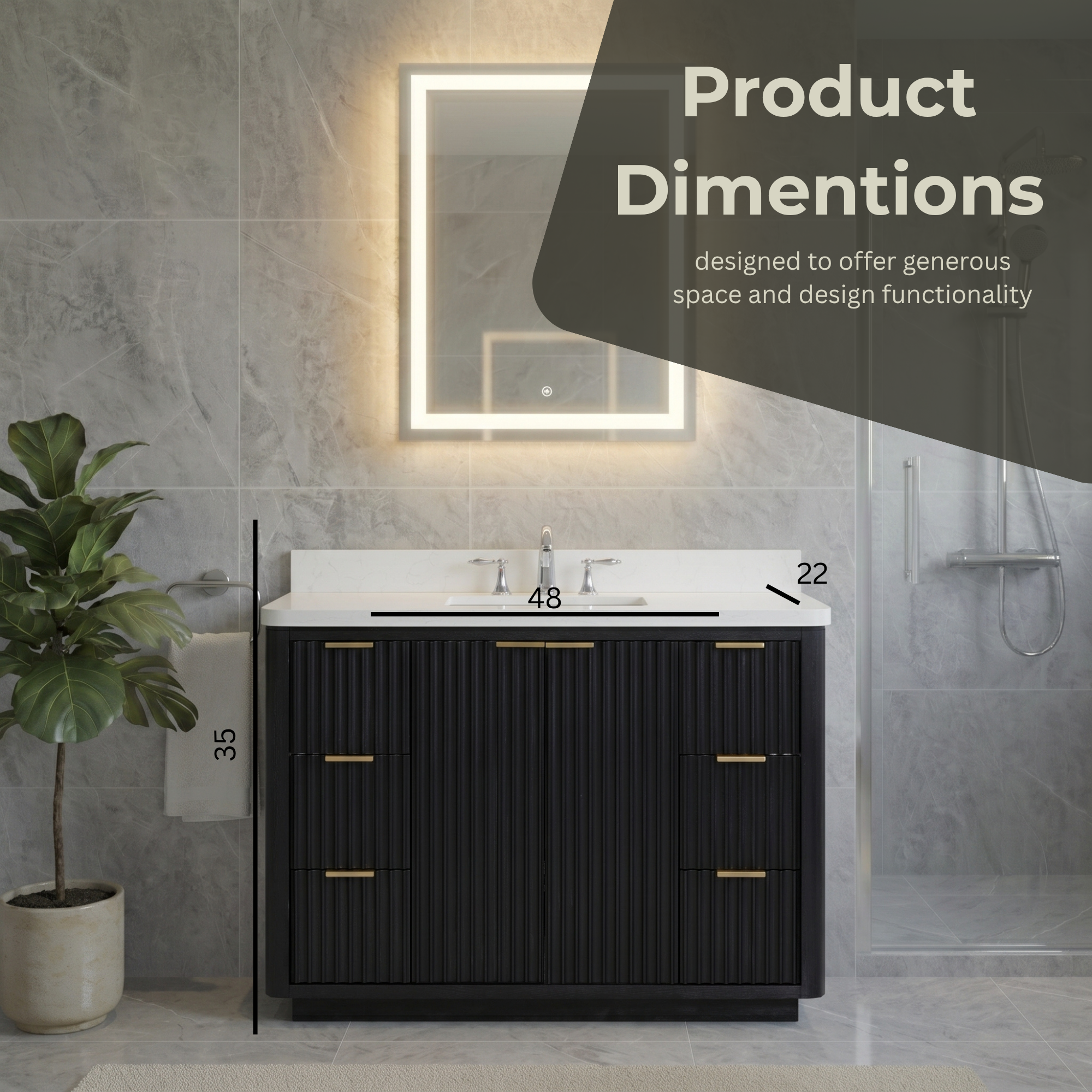 Lavanti Wooderna - Firwood Black 48"