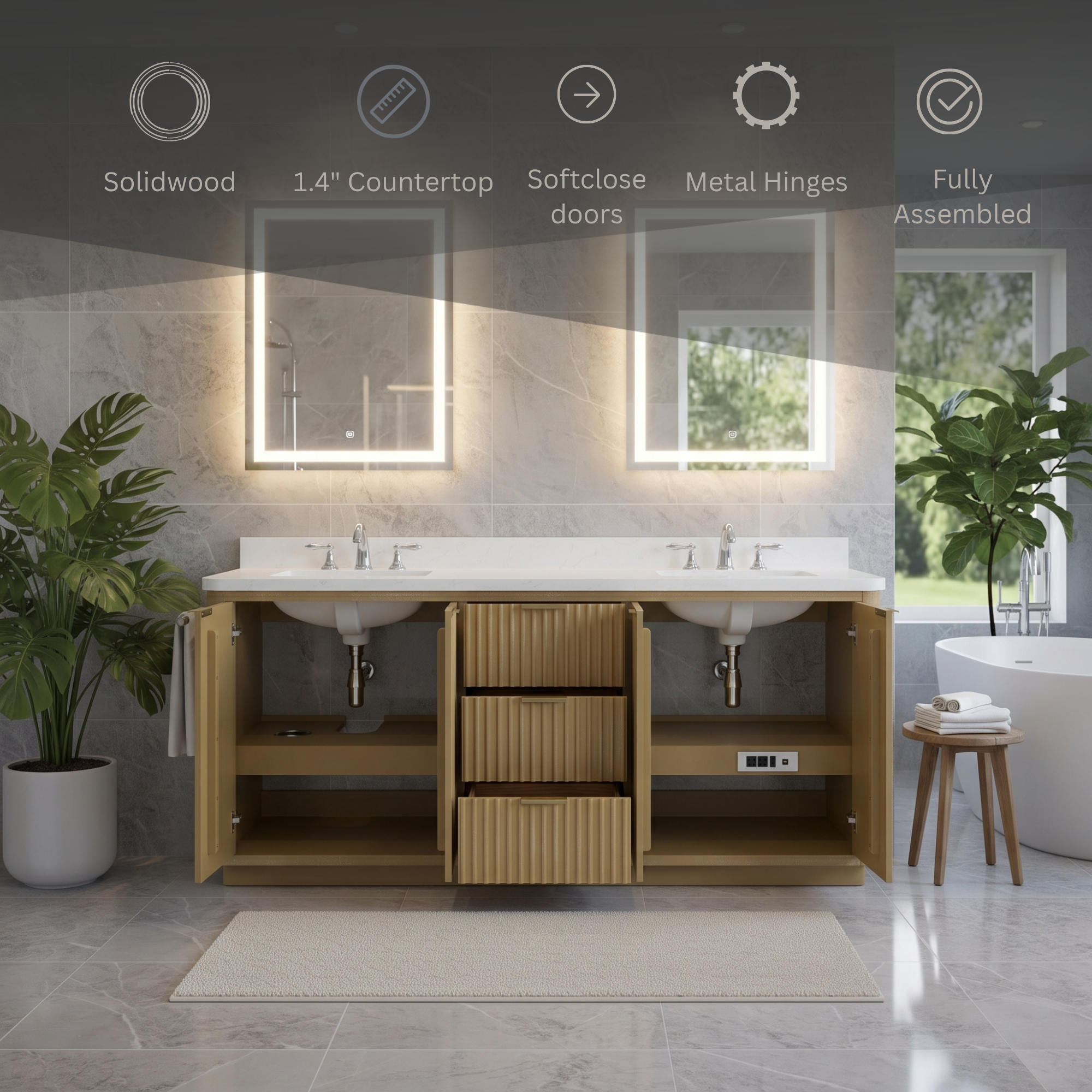 Lavanti Wooderna - Firwood Oak 72"