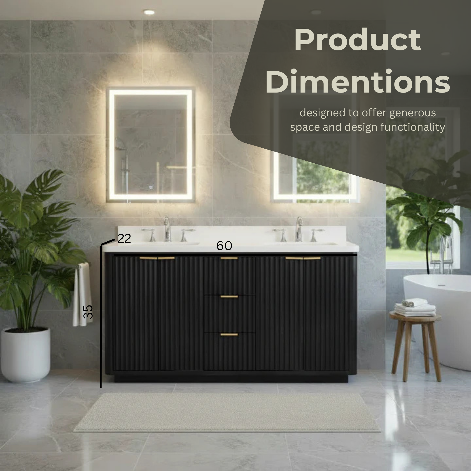 Lavanti Wooderna - Firwood Black 60"