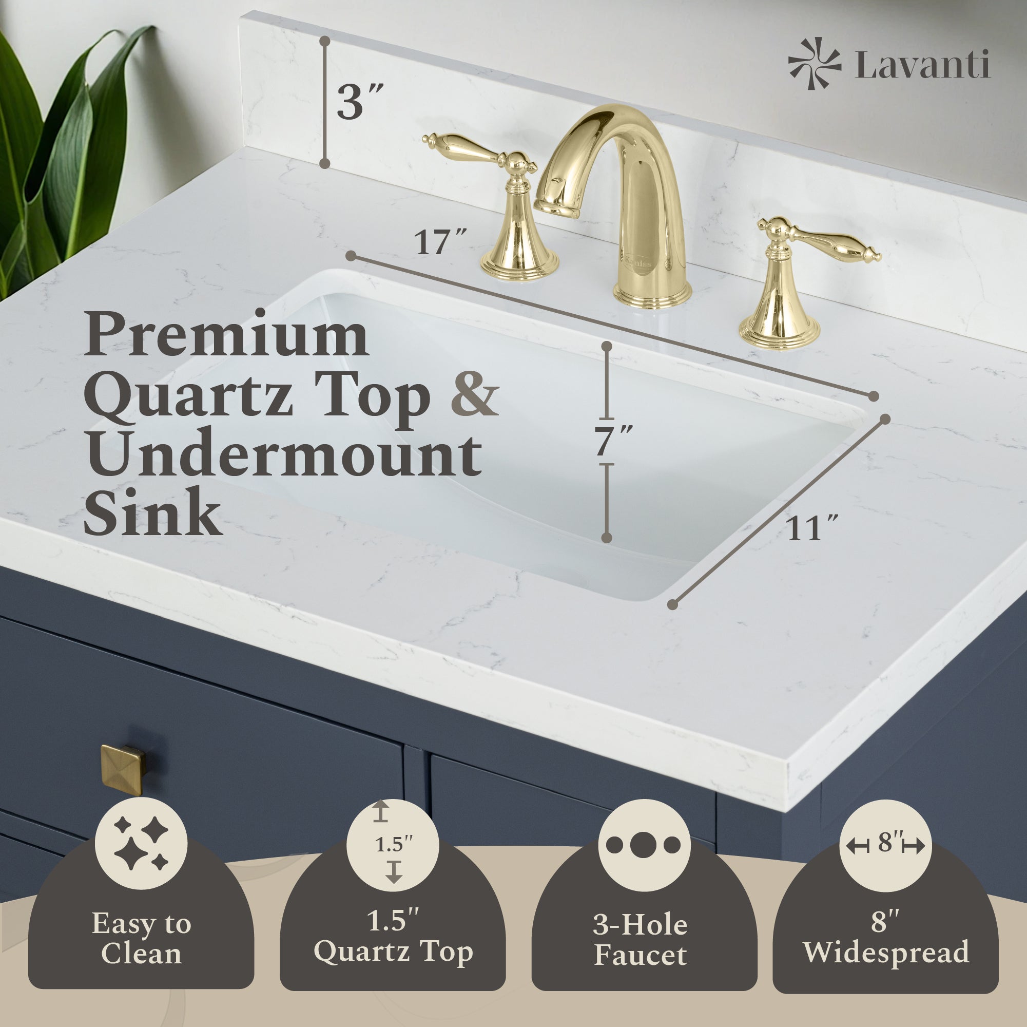 Lavanti Oakford - Navy Blue 72"