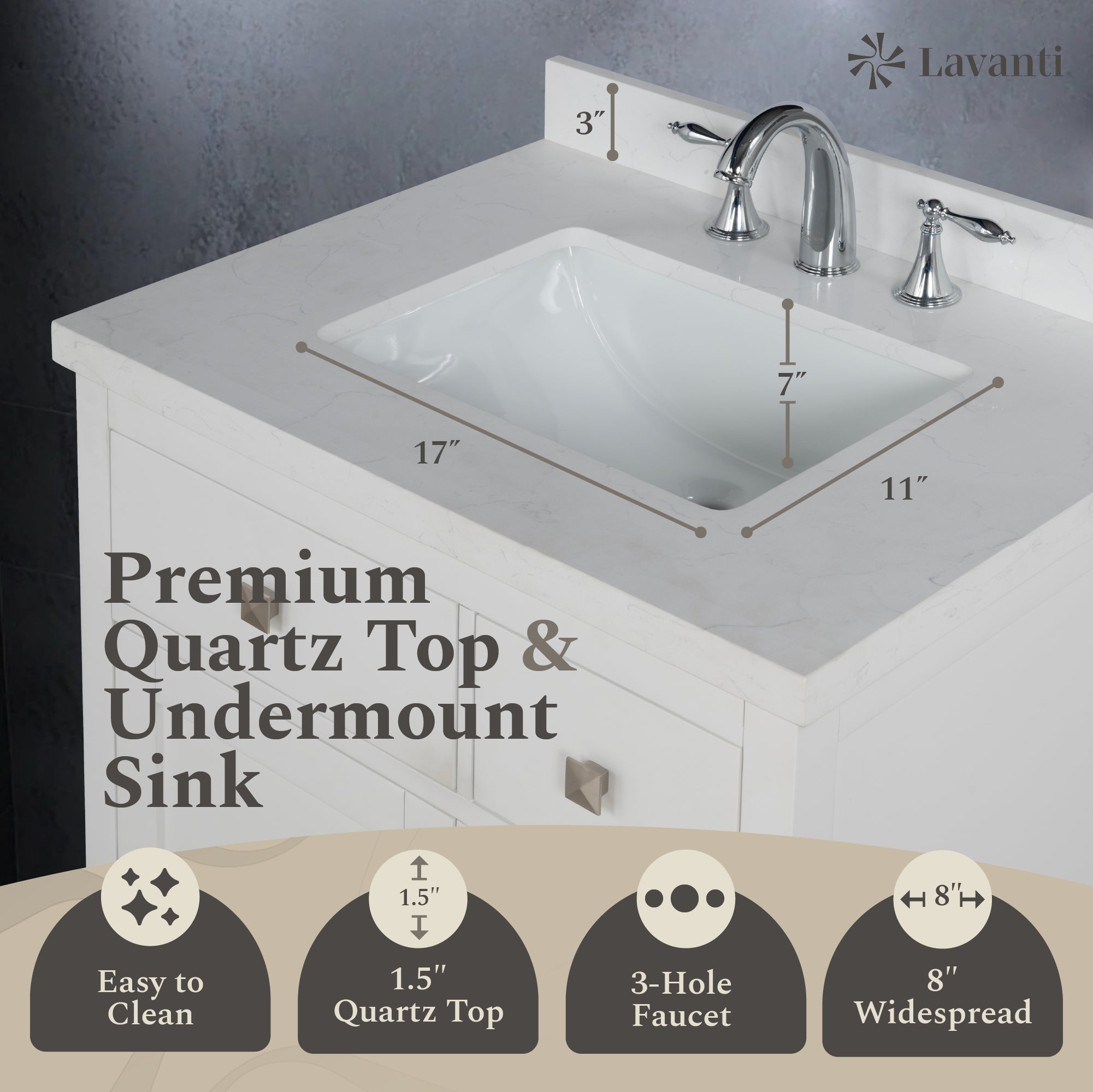 Lavanti Oakford - White 30"