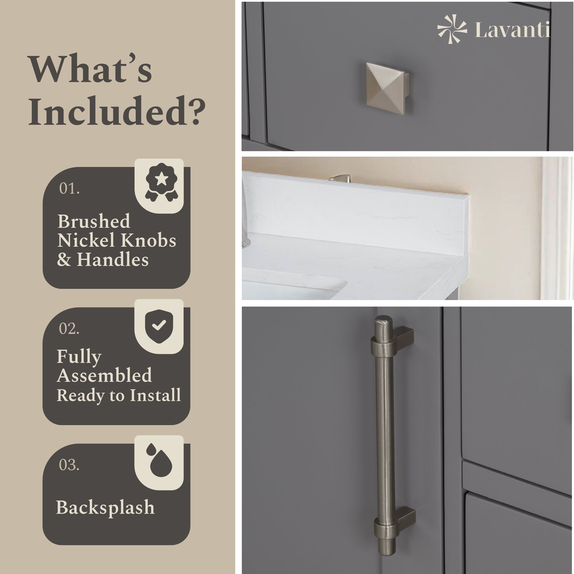 Lavanti Oakford - Gray 36" Left Sink