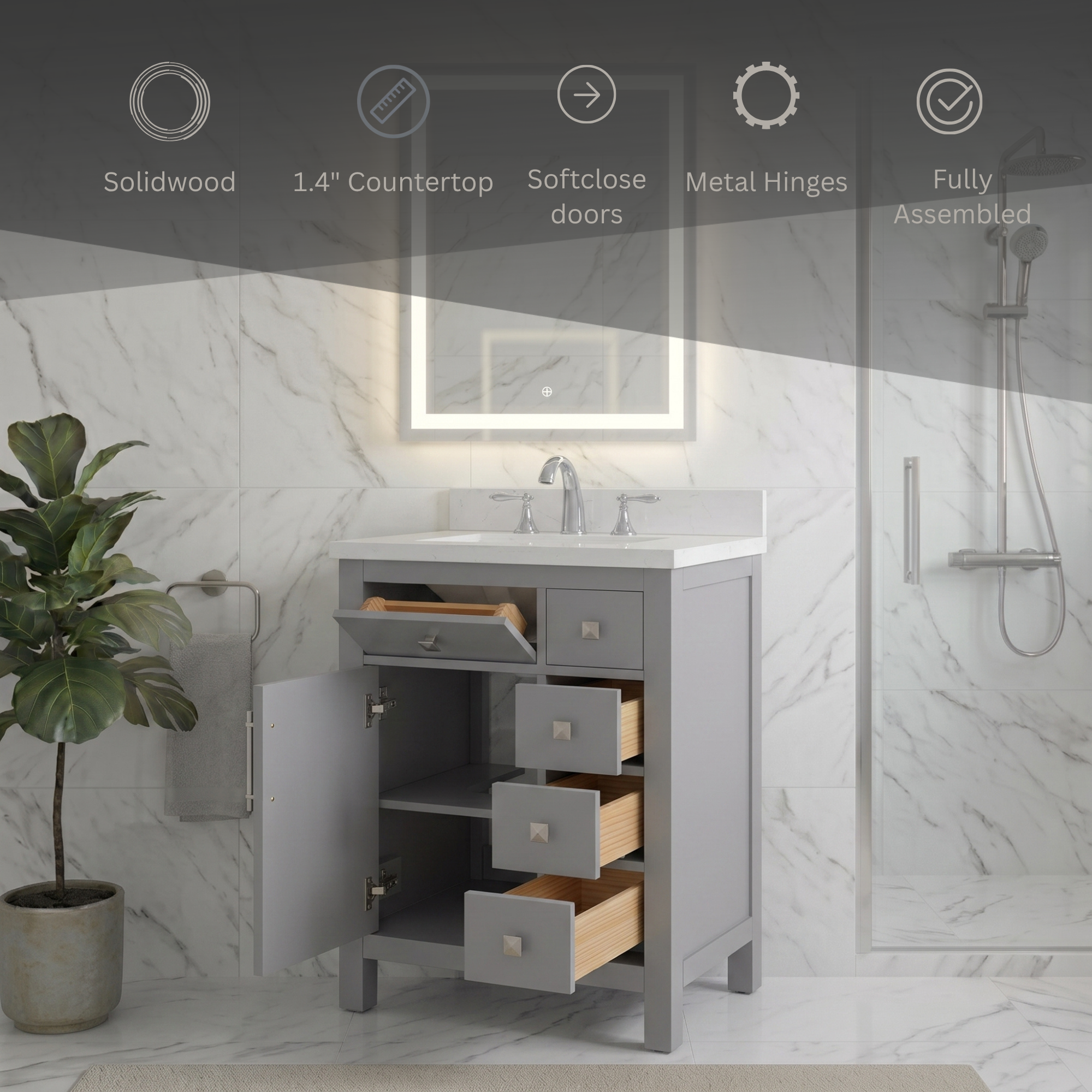 Lavanti Oakford - Gray 24"