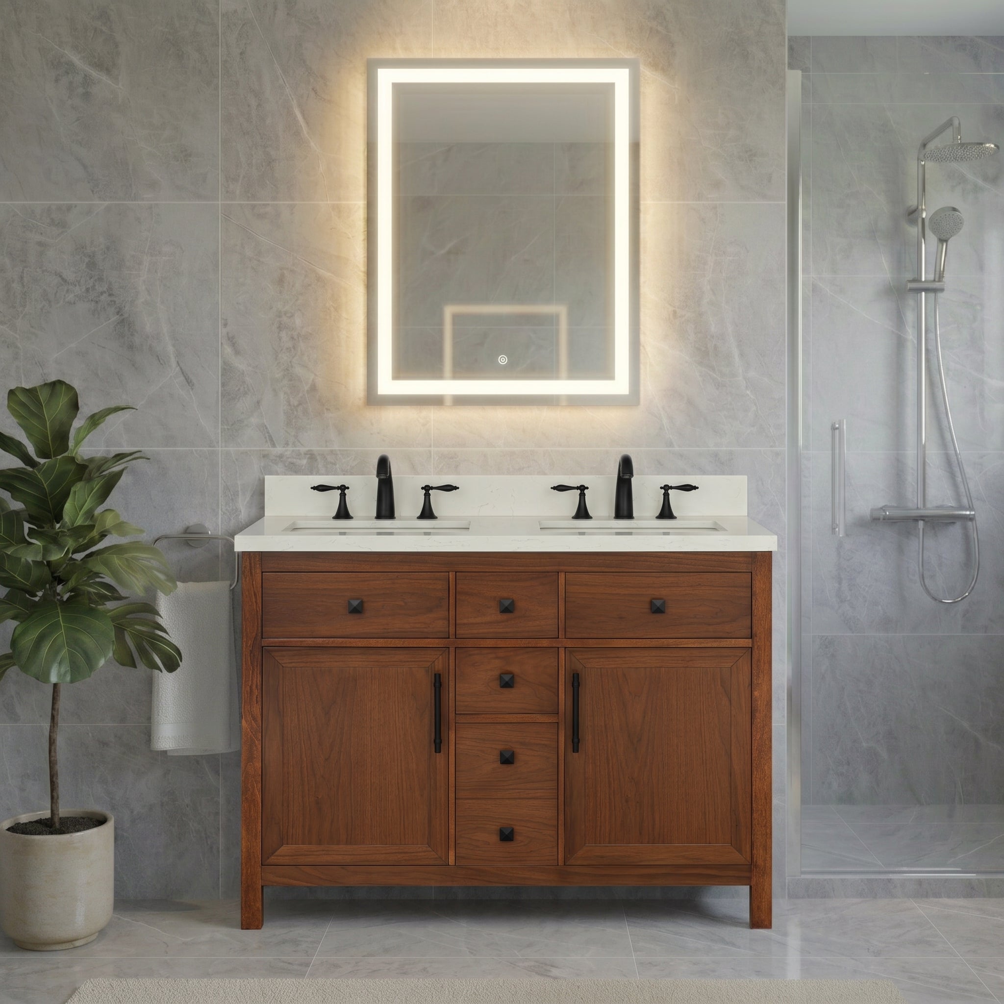 Lavanti Oakford - Walnut 48" Double Sink