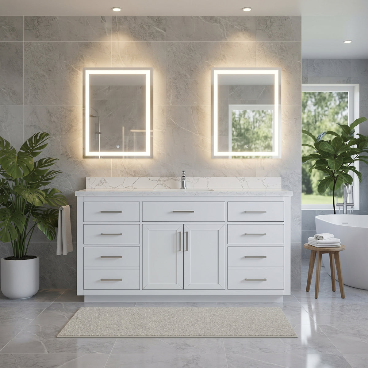 Lavanti Aberio - White 60" Single Sink
