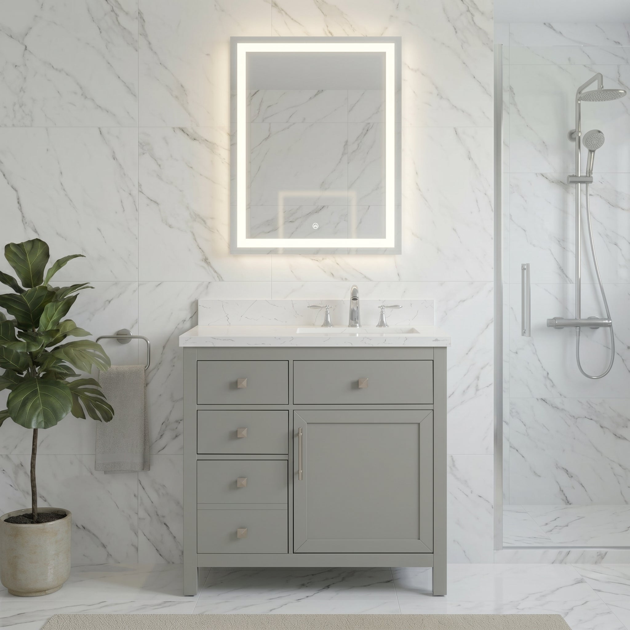 Lavanti Oakford - Gray 36" Right Sink