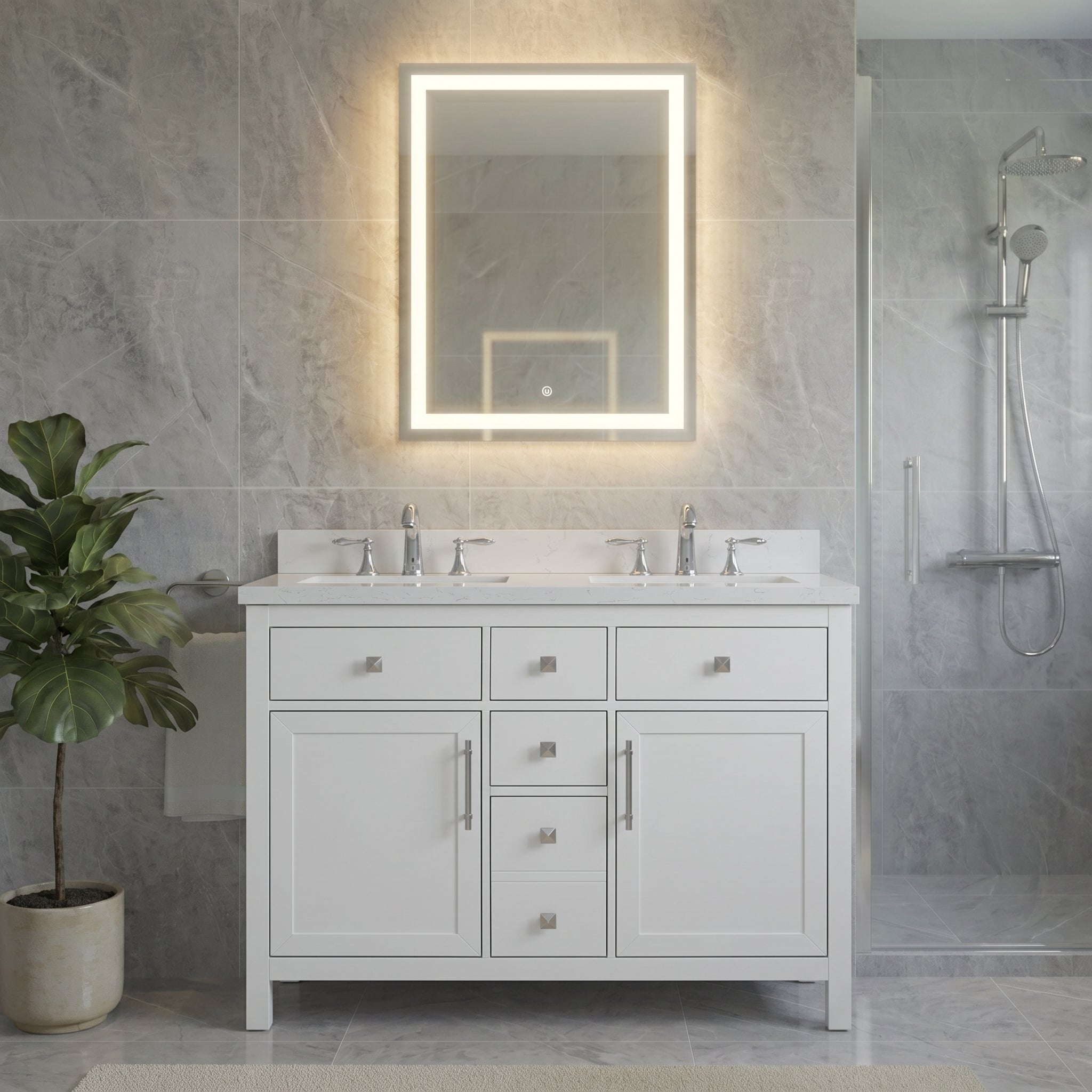 Lavanti Oakford - White 48" Double Sink