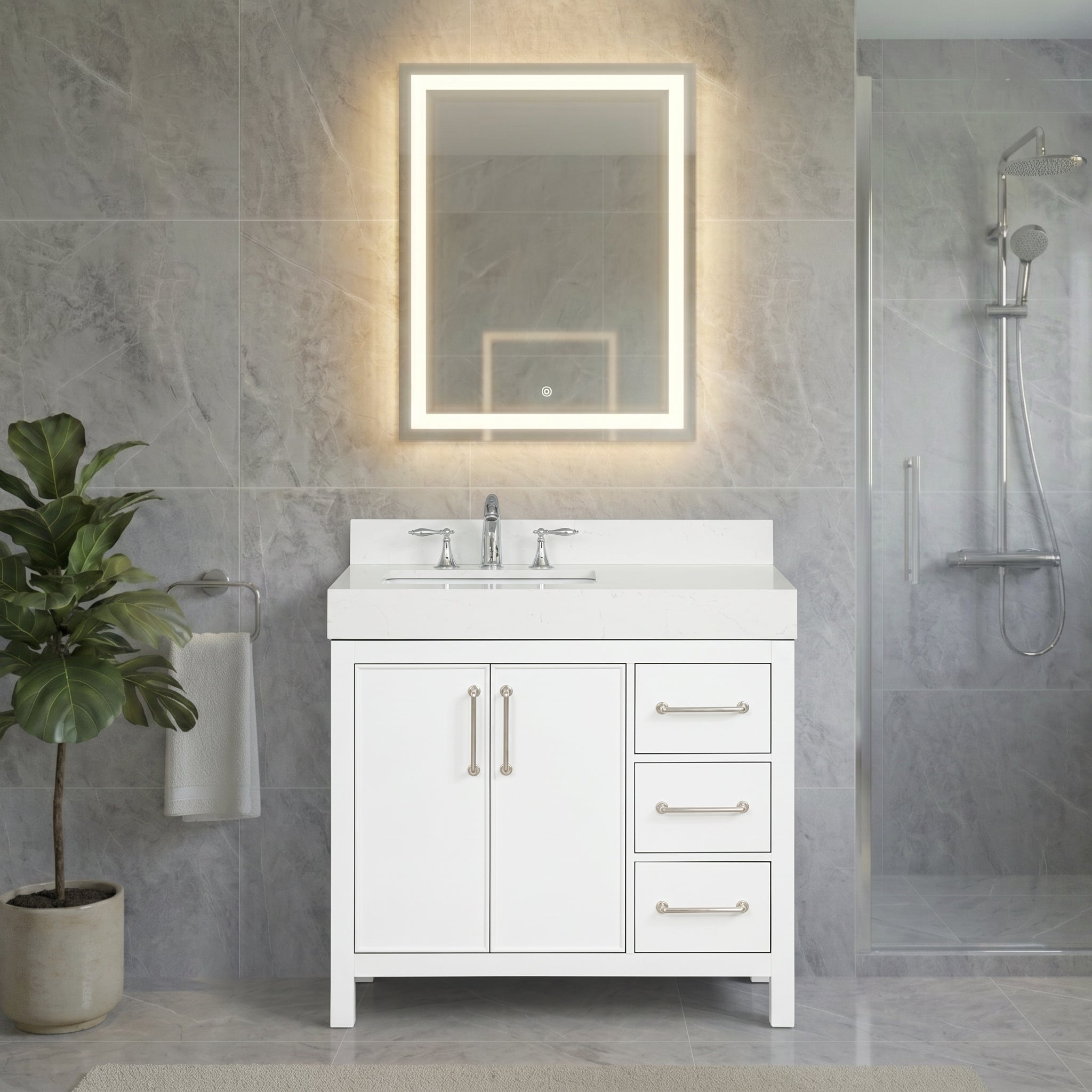 Lavanti Valvet - White 36" Left Sink