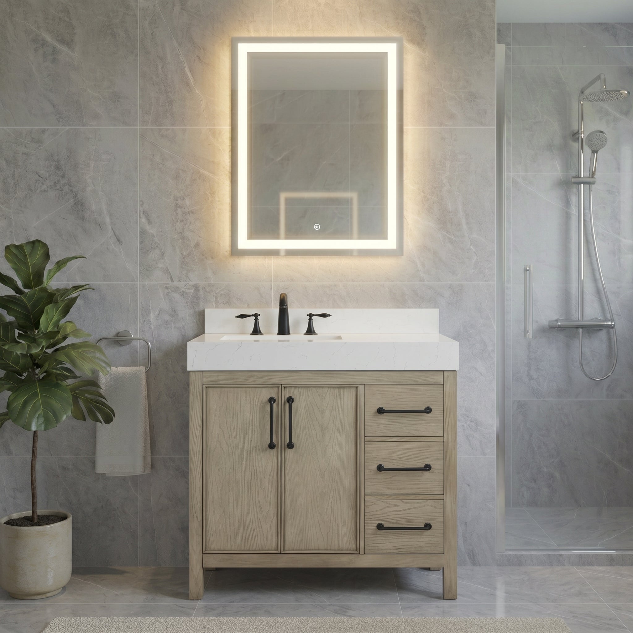 Lavanti Valvet - Firwood Gray 36" Left Sink