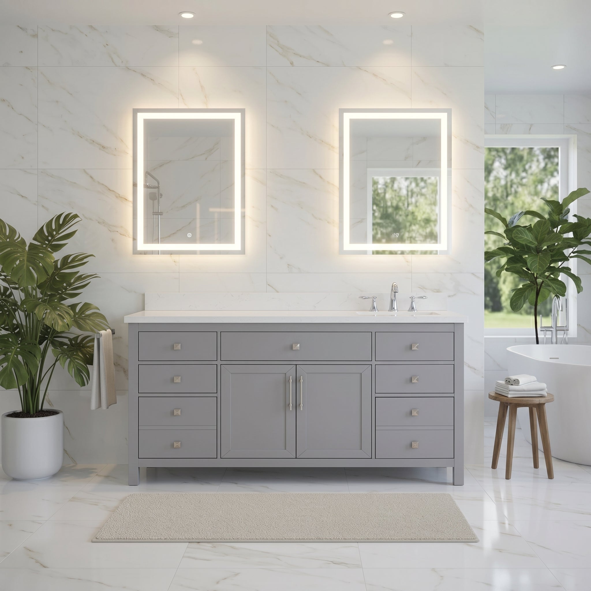 Lavanti Oakford - Gray 60" Single Sink