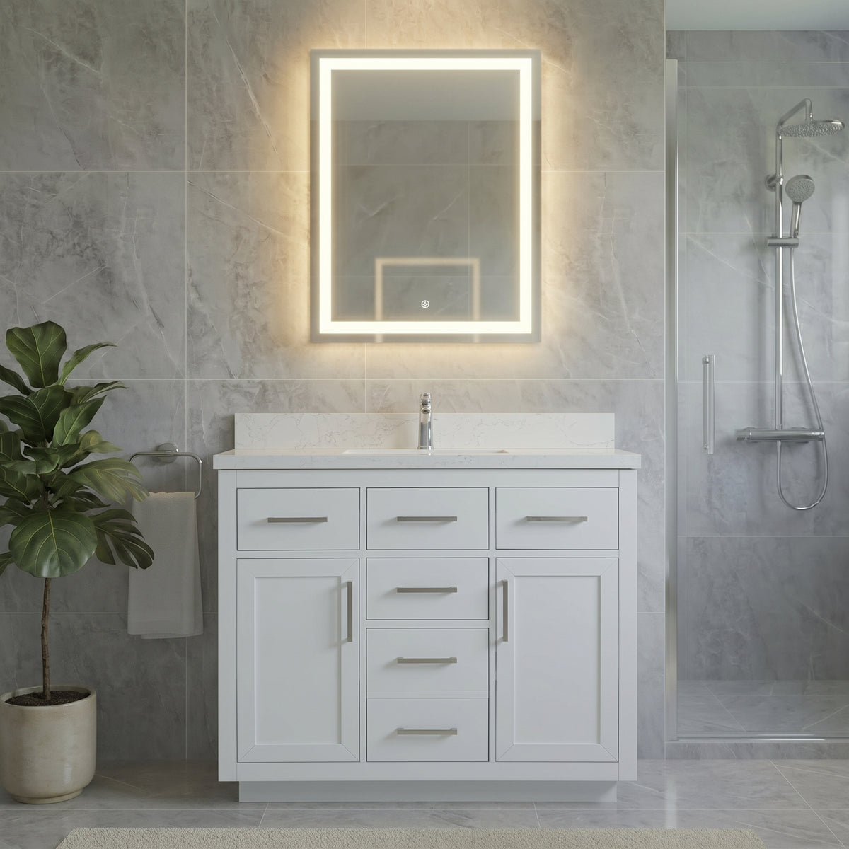 Lavanti Aberio - White 42x18"