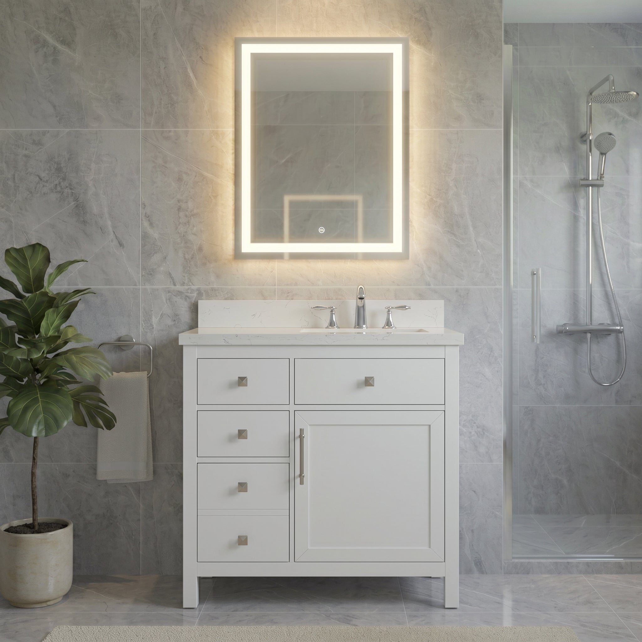 Lavanti Oakford - White 36" Right Sink