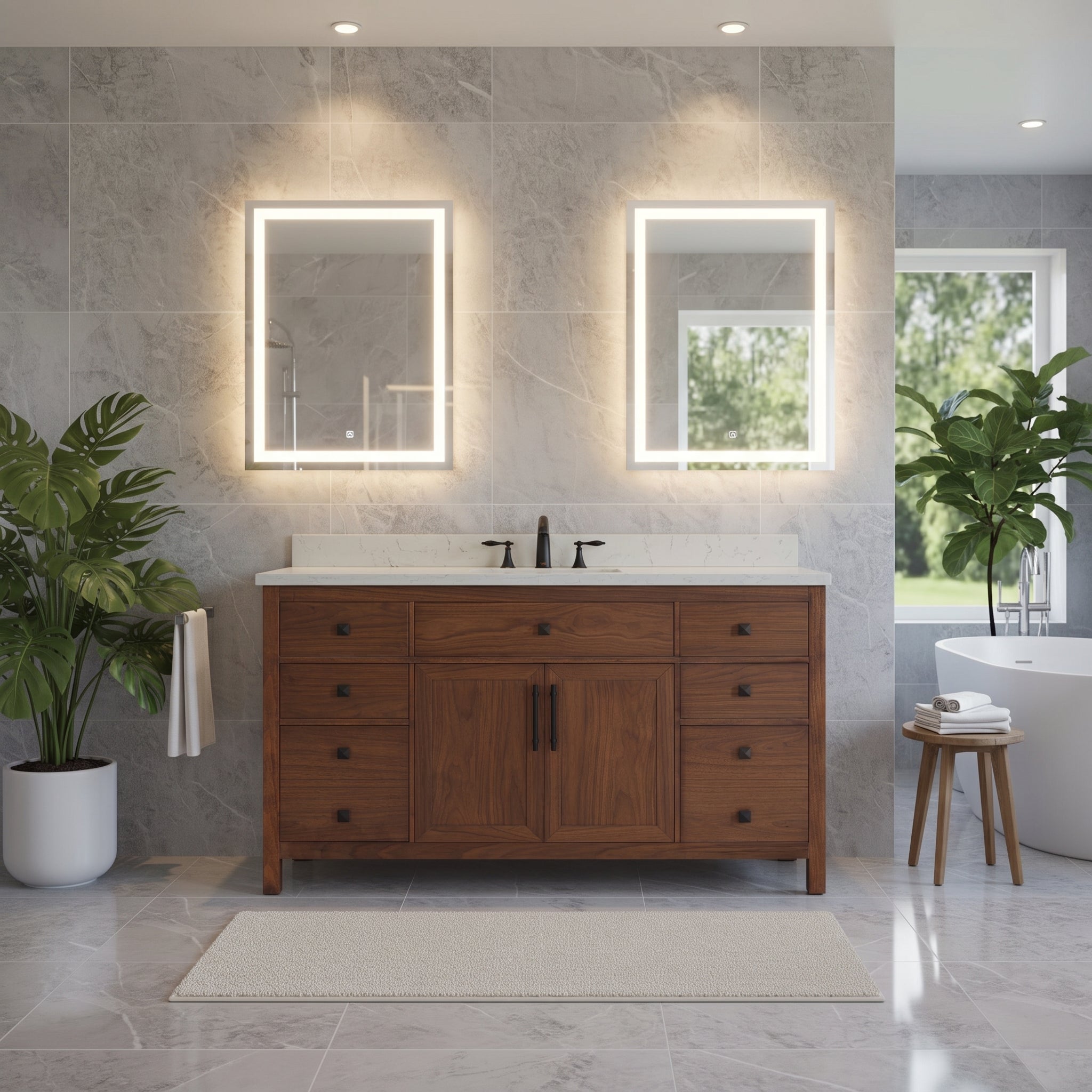 Lavanti Oakford - Walnut 60" Single Sink