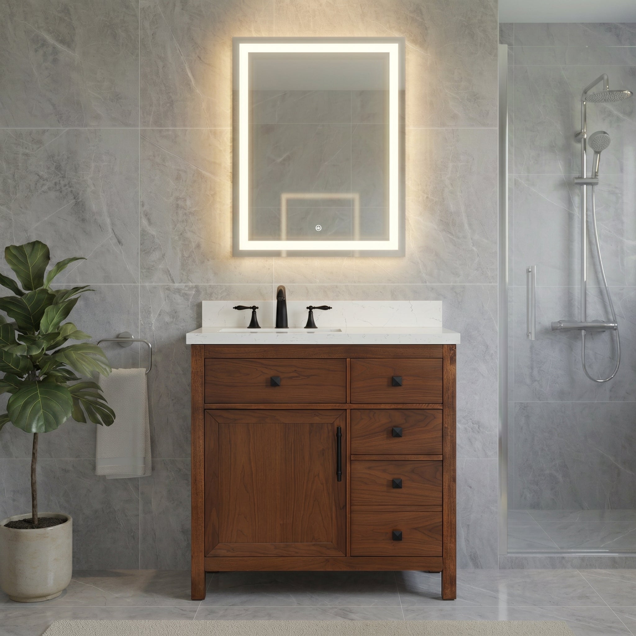 Lavanti Oakford - Walnut 36" Left Sink