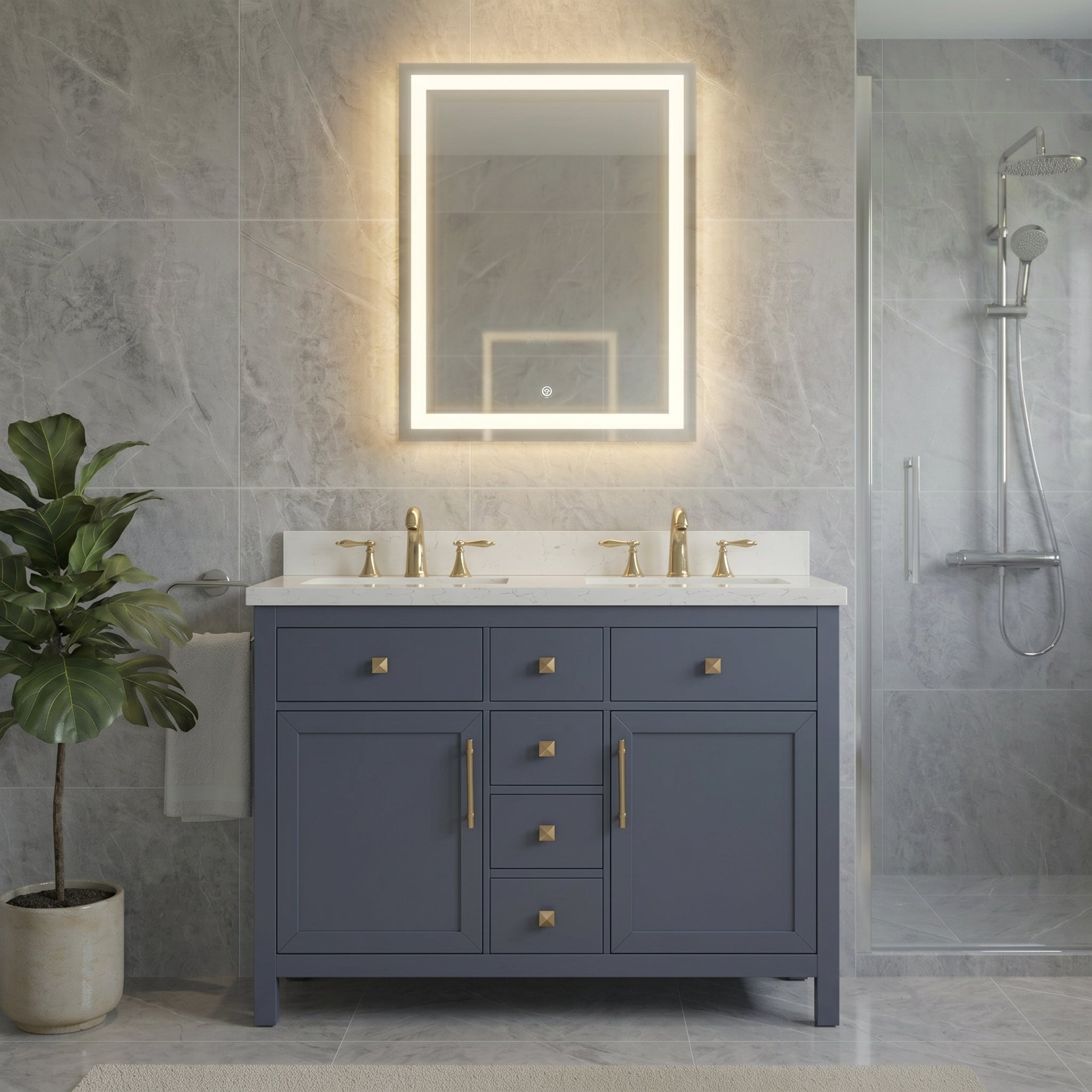 Lavanti Oakford - Navy Blue 48"  Double Sink