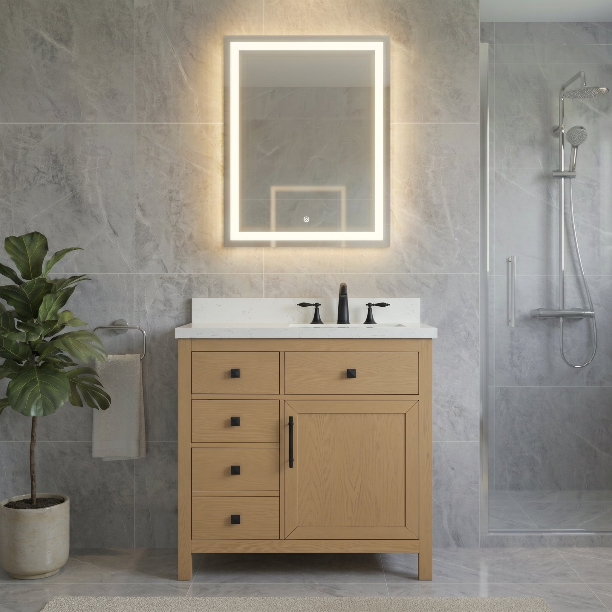Lavanti Oakford - Oak 36" Right Sink