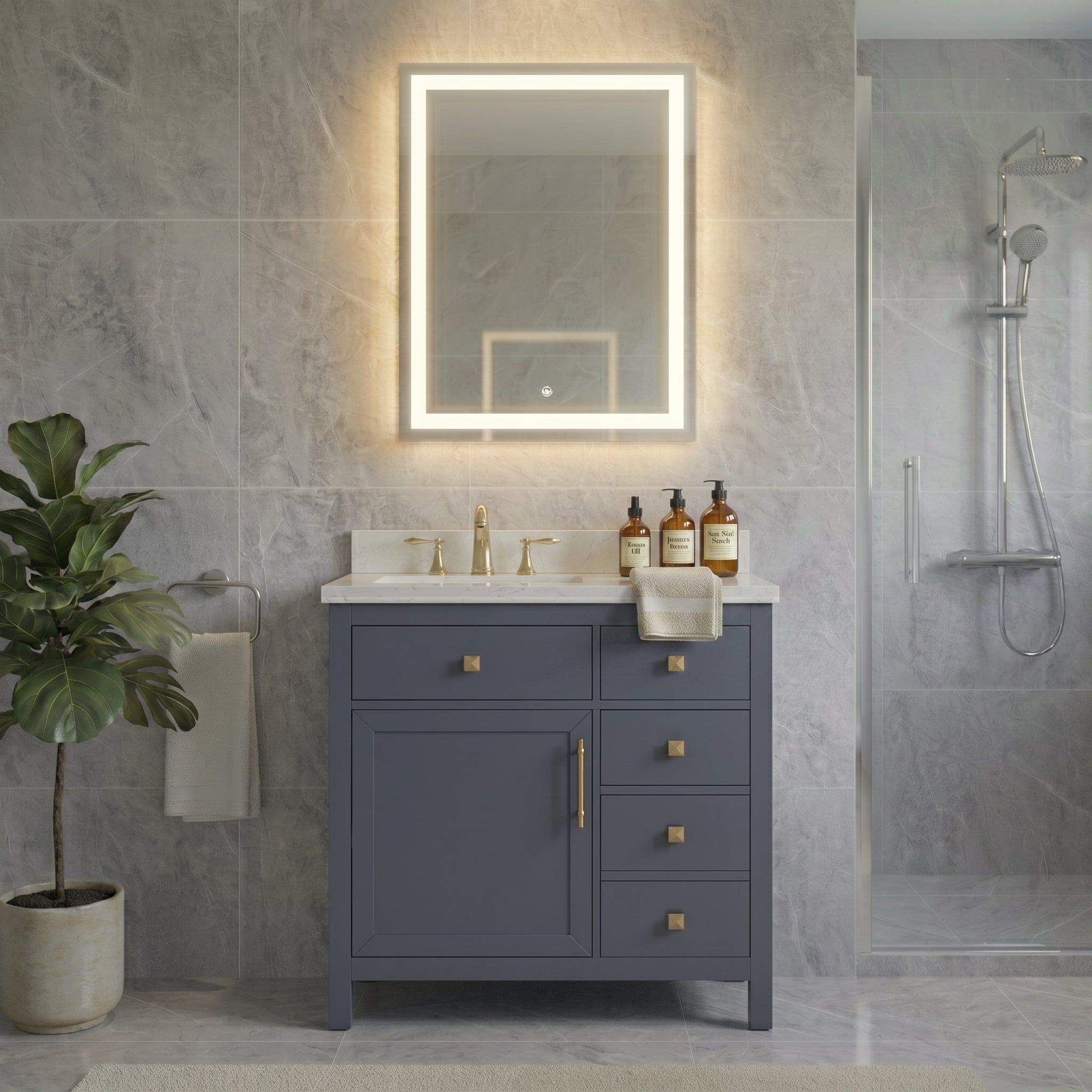 Lavanti Oakford - Navy Blue 36" Left Sink