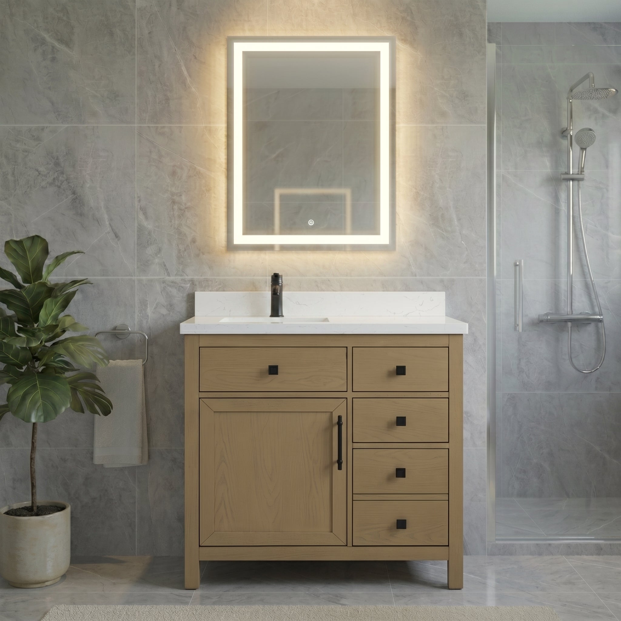 Lavanti Oakford - Oak 36" Left Sink
